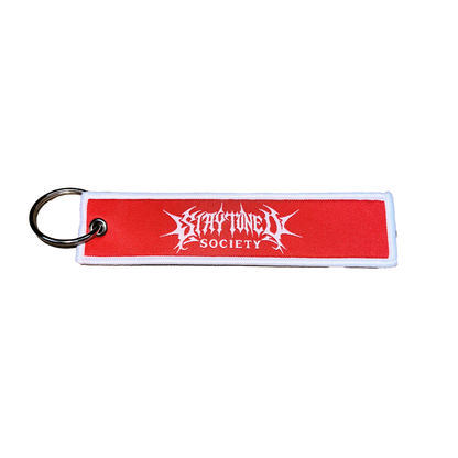 StayTuned Woven Jet Tag Keychain – Premium Woven Logo + Embroidered Edge