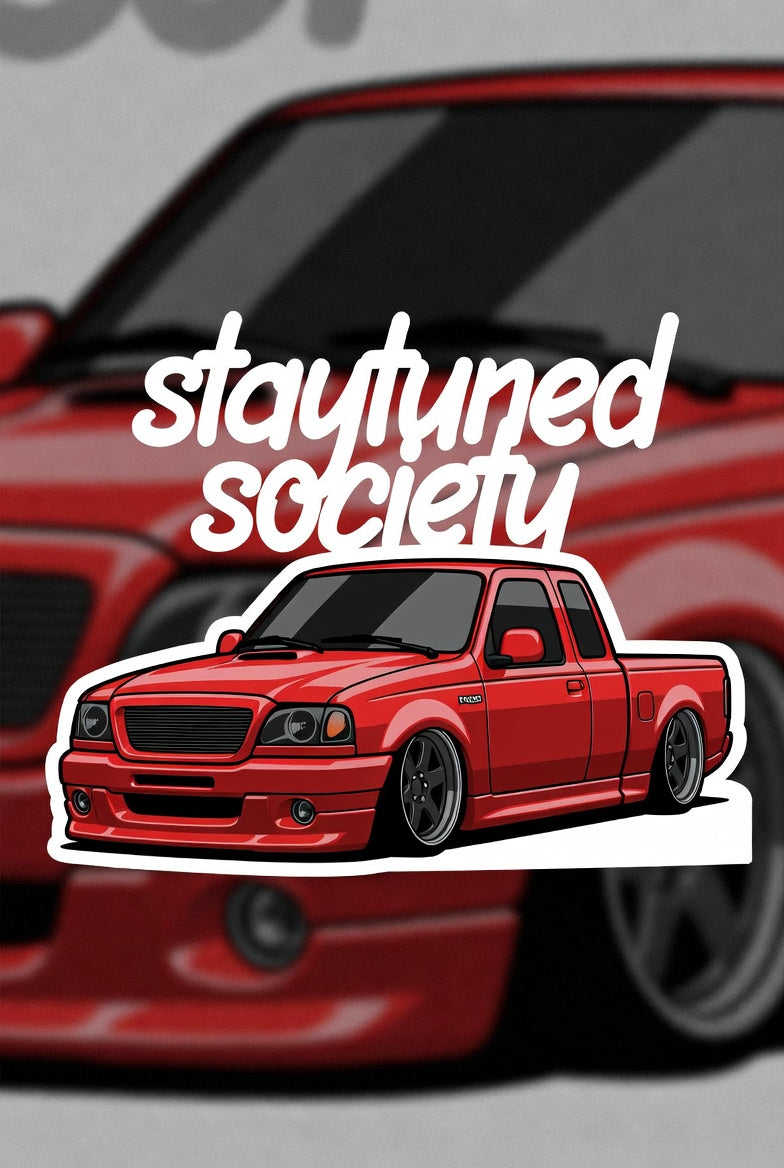Red mini-truck Sticker